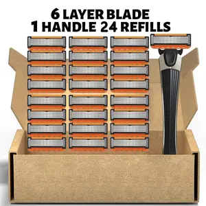 Men's manual shaver kit, blade material is safe and rust proof, easy to use and replace, high-quality material can be washed with water as a whole, classic men's shaving tool, Shaving Razors