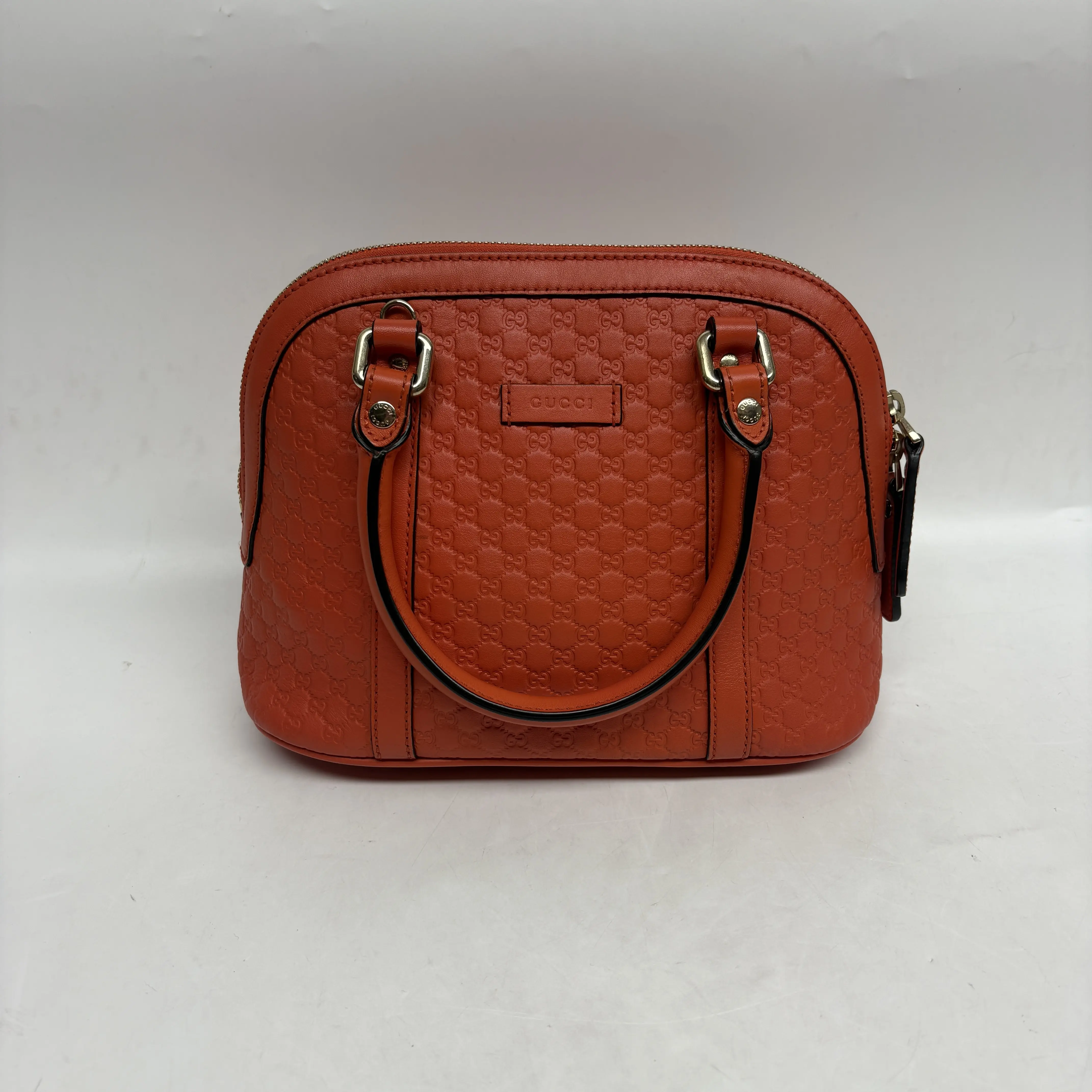 Pre-owned Calfskin Crossbody Bags Gucci Orange Embossed GG Crossbody