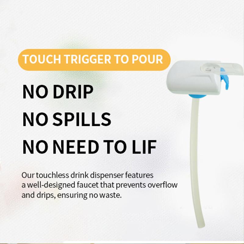 Electric Beverage Dispenser, Rechargeable Touch Press Water Outlet, Leak-Proof & Drip-Proof Design, Universally Fits 2.5-4.5 cm Bottle Mouths, Portable Pump for Water, Milk and Juice (White / Orange)