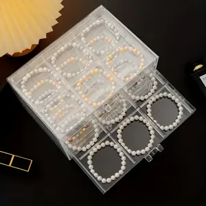 A Five-tier, 30-compartment Acrylic Jewelry Box/earring Organizer With Drawers and Transparent Jewelry Display Rack. Ideal for Room Decoration, Home Décor, Bathroom Decoration, and Bedroom Decoration.