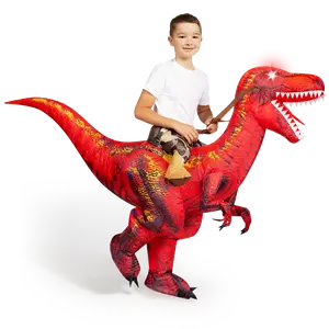 Spooktacular Creations Halloween Inflatable Dinosaur Costume Kids, T-Rex Air Blow Up Costumes, Digital Printing Ride-On Dinosaur for Halloween Parties, (Brown M)