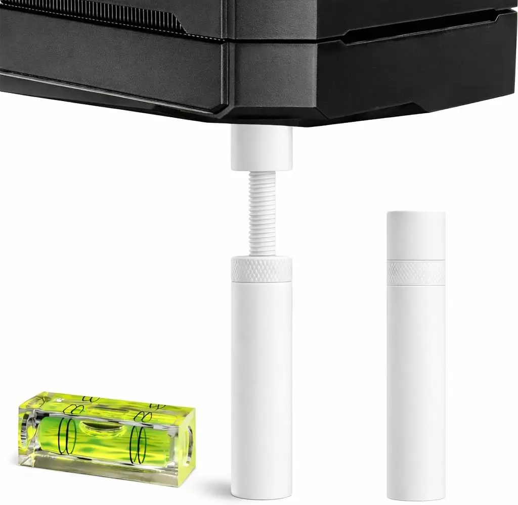 Graphics Card GPU Support Bracket Stand Holder with Rectangular Bubble Level, Adjustable Length 74-120mm, White