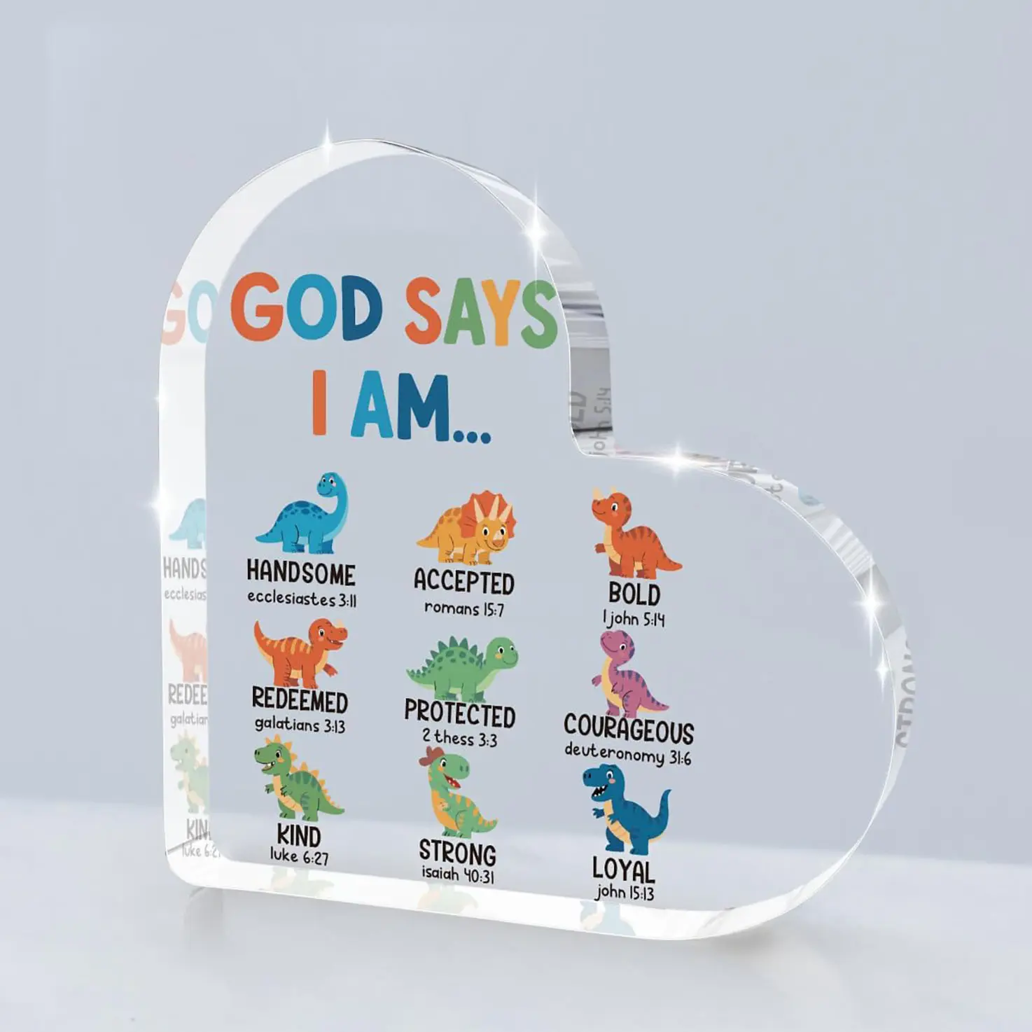 Gift Dinosaur Room Decor, Nursery Desktop Art With Acrylic heart plaque decor, Acrylic Signage Plaque, Novelty Desk Decor, Desk Sign, Dinosaur Room Decor for Boys, Toddler Boys Bedroom Nursery Decorative