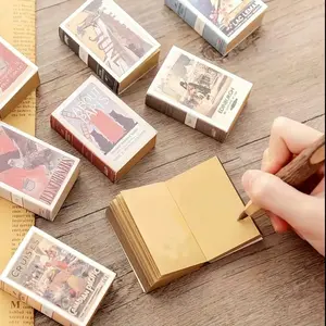 Vintage Style Mini Notebook, 1 Count Portable Tearable Notebook, Mini Notepad, Travel Diary Notebook, Office Stationery & Supplies, Gift Ideas