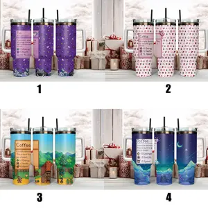 Stardew Valley Tumbler 40oz, 4 Styles Pixel RPG Coffee & Tea Cup, Cozy Gamer Gift, Kawaii Farming Game Mug with Handle, Insulated Travel Tumbler