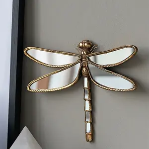 Wake Up Your Boring Wall: Rustic 3D Dragonfly Accent Piece Home Decor Mirror (Unique Mirror Design, Sold Individually)
