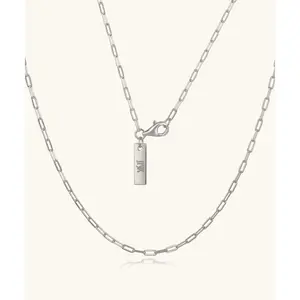 24K White Gold Paperclip Chain - 2mm