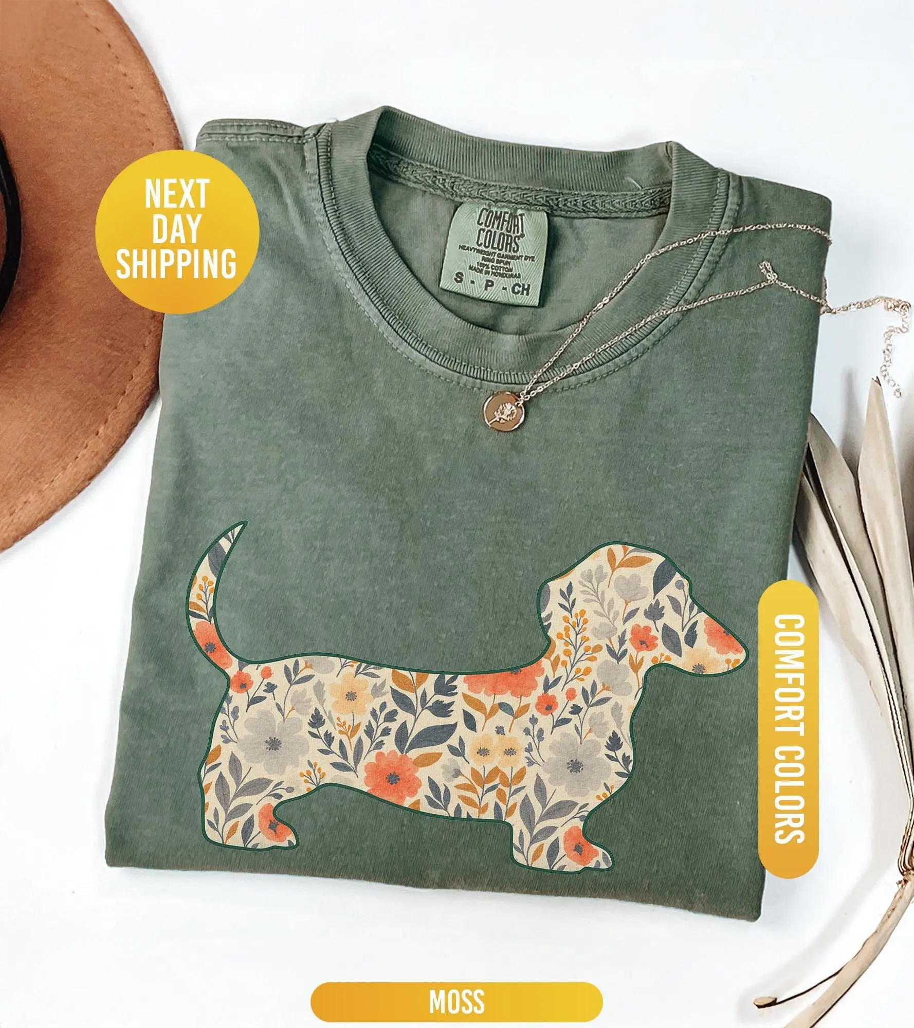 Comfort Colors Floral Dachshund Shirt Wiener Dog Tshirt Gift For Dachshund Mom Shirt Dachshund Mama Gift Weenie Dog Owner Shirt