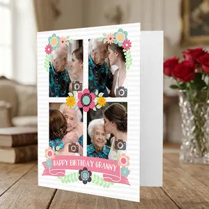 Personalized Birthday Card for Granny, Custom Photo Greeting Card Unique Gift for Granny, Mother or your loved ones
