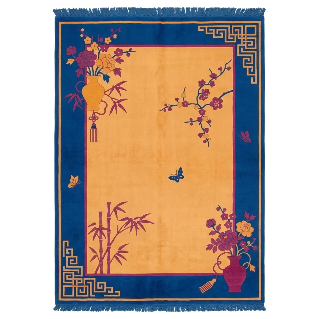 Golden Branch Hand Knotted Rug