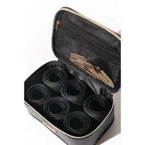 Laced Hair Velcro Roller Set - 24 Piece Multi-Pack with 3 Sizes, 9 Gentle Clips & Vegan Leather Bag for Big Bouncy Curls Heatless Styling Tool Haircare