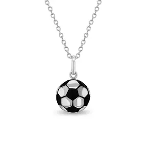 Soccer Ball Kids / Children's / Girls Pendant/Necklace - Sterling Silver
