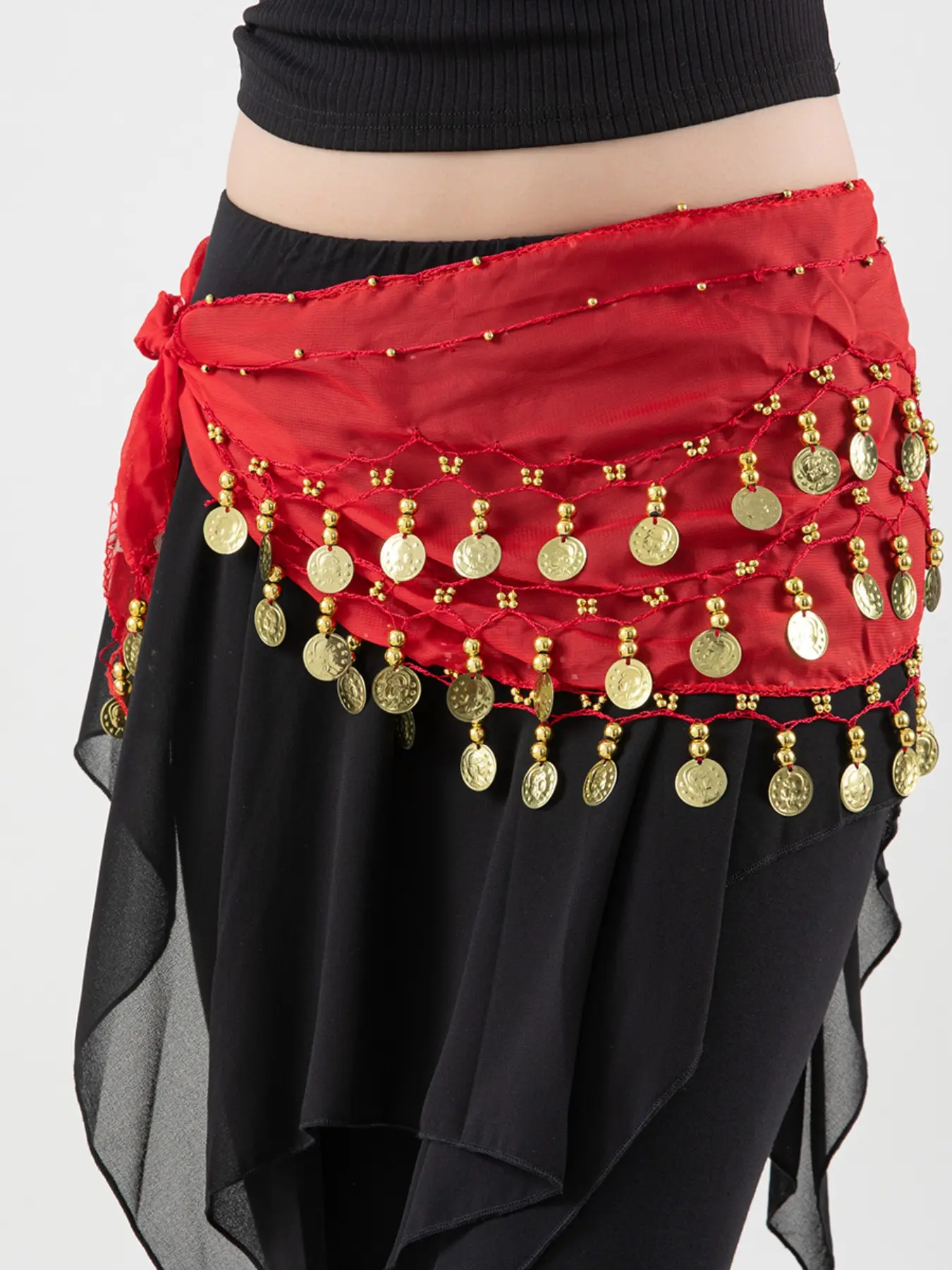 Bohemian Style Belly Dance Waist Chain, Metal Mesh Belt, Sheer, Fits Tight Dresses, Coin Design, Perfect Accessory for Dancers and Performers