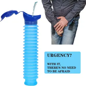Portable Urinal for Men Women, Spill Proof Travel Emergency Urinal Bottle, Leak-Proof Collapsible Urinals, Personal Car Pee Bottle for Camping, Road Trips, Drivers, Seniors, Kids