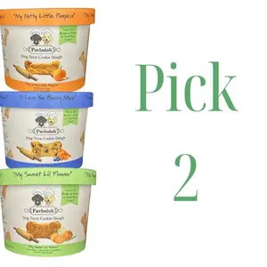 Pick Two! Pavlodoh Dog Treat Cookie Dough - Ready to Bake Treat for Dogs. Hypoallergenic, makes 150 bite size treats, Ideal for Baking, Feeding raw, or hiding pills.