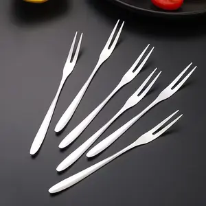Stainless steel fruit forks, dessert forks, minimalist fruitforks, modern cake forks, decorative salad forks, reusablefruit forks, kitchenware.