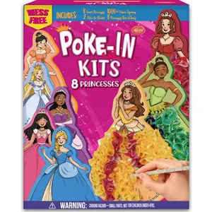 Poke in Kits Princesses Crafts Gift for Girls 4 5 6 7 8 9 Years Old, DIY Birthday Presents, Mess Free Art Activity