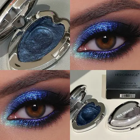 HERORANGE Dream Heart Highlight Eyeshadow Fine shimmer high gloss color full and natural Delicate and soft texture Waterproof and versatile for daily use Eye Shadow Makeup Glitter Shimmer Eyeshadow Sparkly Shimmer Eyeshadow Glitter Eyeshadows