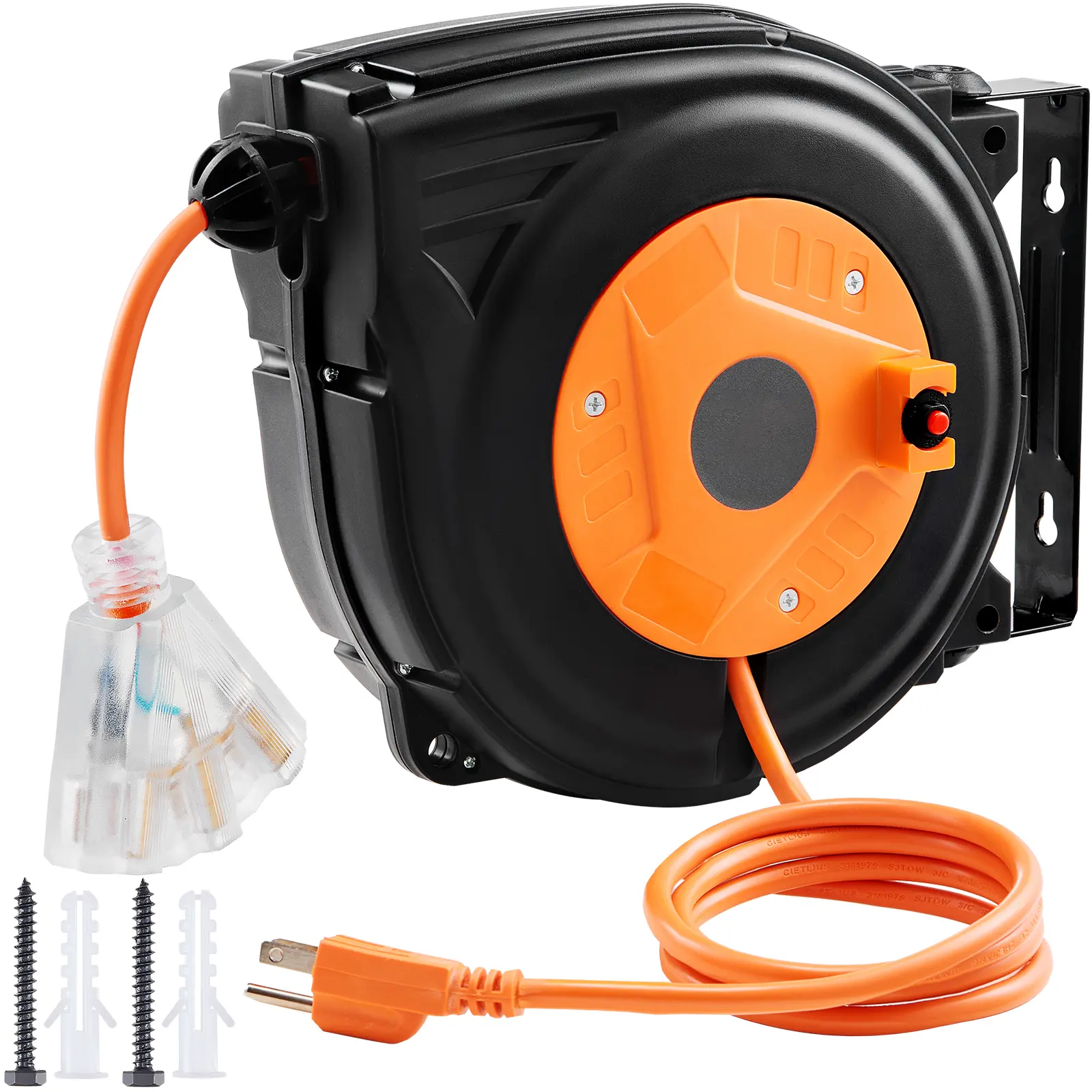 SKYSHALO 30 FT Retractable Extension Cord Reel 16AWG/3C SJTOW Power Cord ETL Listed