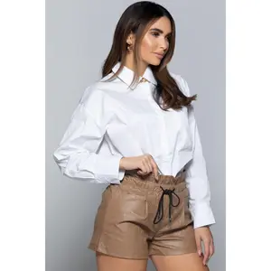 Leather Drawstring Shorts