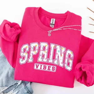 [Sale up to 70%]Floral Spring Vibes Sweatshirt, Spring Vibes Hoodie, Spring Season Tee, Easter Day Hoodie, Easter Spring Shirt, Happy Easter Sweatshirt