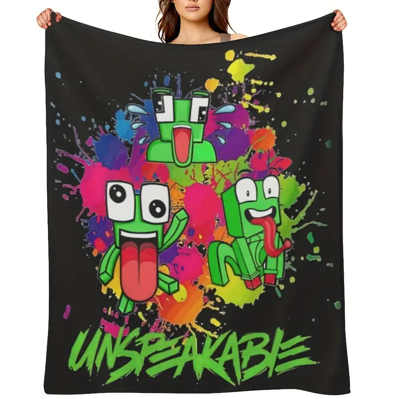 Unspeakable Cartoon-Themed Printed Soft Flannel Throw Blanket, Cozy Blanket Throw for Travel & Sofas, Ideal Holiday & Birthday Gifts, Throw Blankets