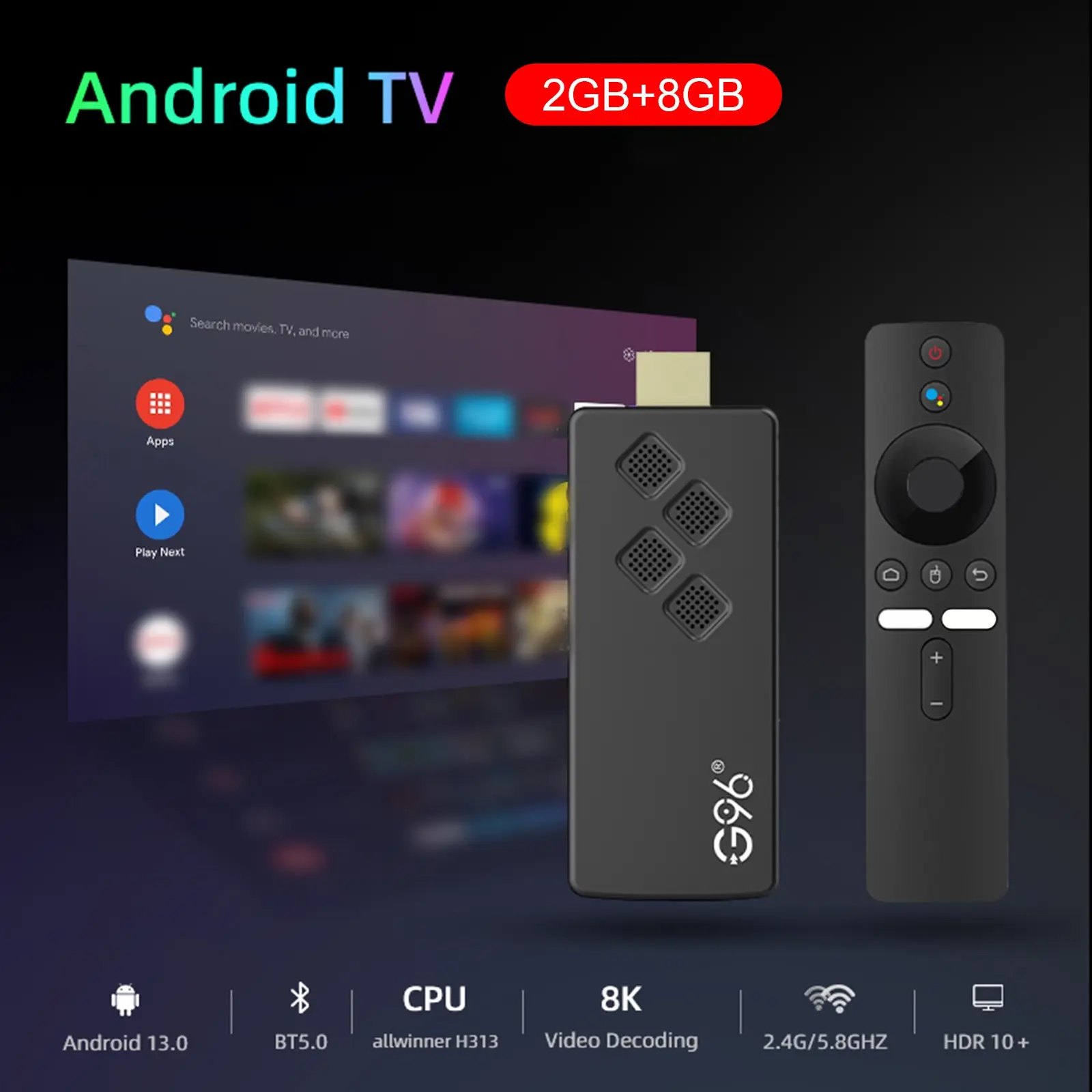 CHiQ U43G7PF Handsfree spraakbediening Frameloze Smart Android TV, 4K CHiQ U43G7PF Handsfree spraakbediening Frameloze Smart Android TV, 4K