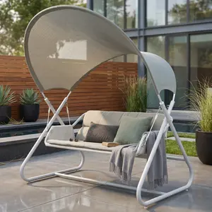 Sandor Swing Chair with Steel Frame & UV-Resistant Mesh By FOA