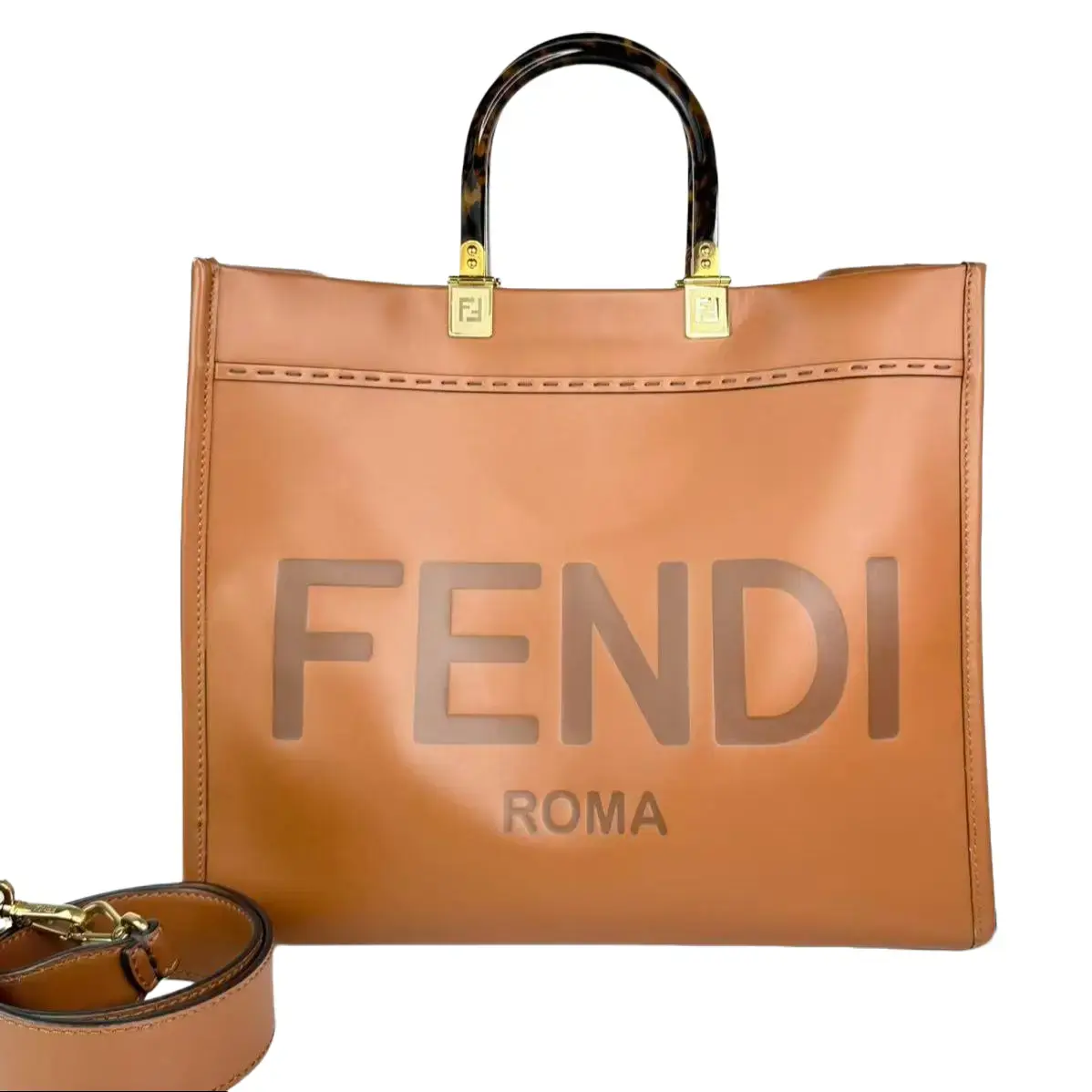 Pre-owned FENDI Leather Tote bags Sunshine Shopper Tote Bag