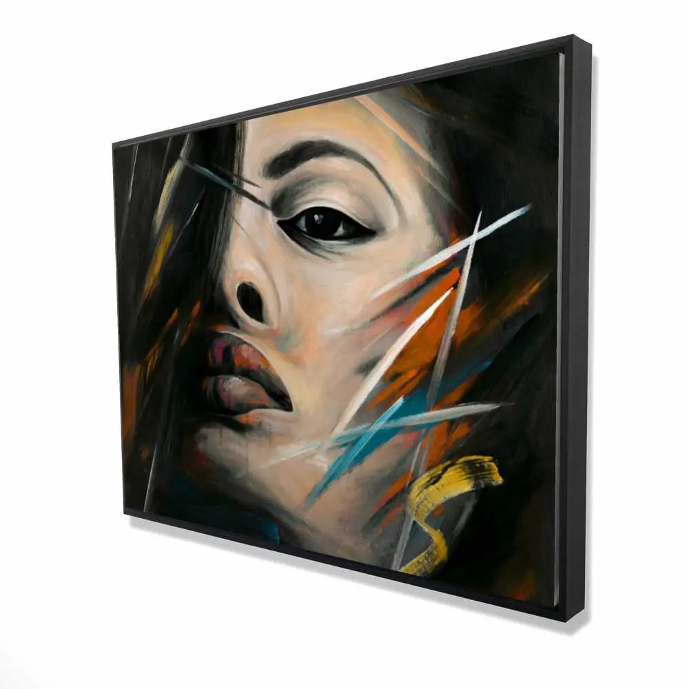 212 MAIN Minimalist Artistic Abstract Woman Portrait Wall Art Print - 36x48 in Gray Framed Artwork, for Living Room Home Decor
