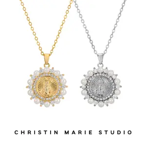 Divinity Pearl Necklace (Virgin Mary)