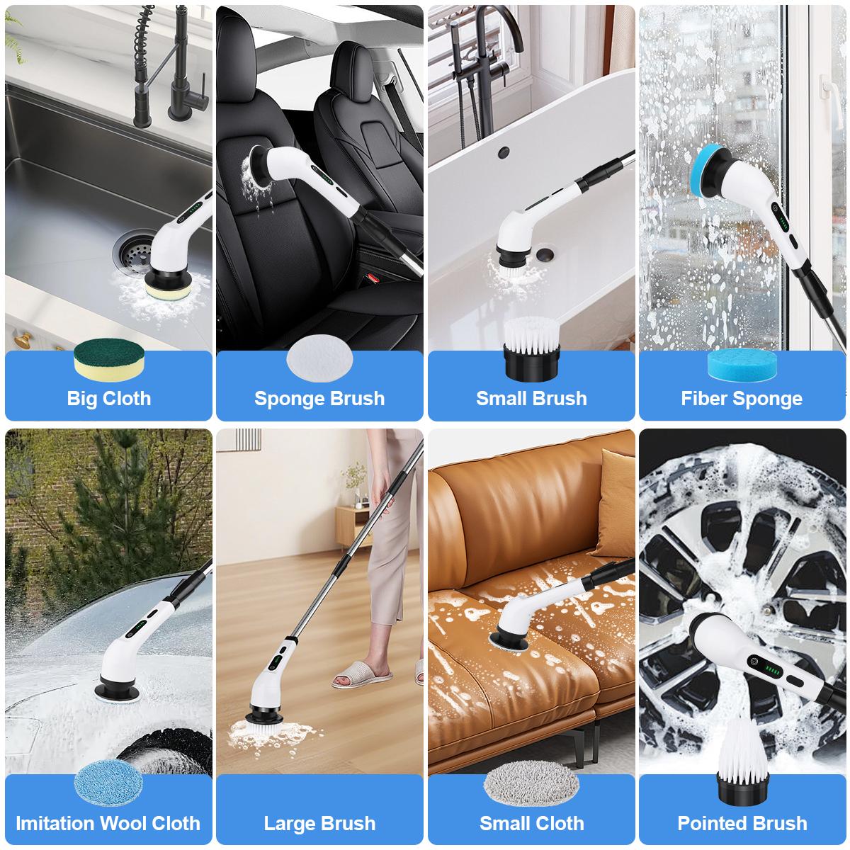 2026 New Electric Spin Scrubber — Cordless Design, IPX7 Waterproof Rating, Multi-Surface Versatility; Ultra-Long Battery Life, Adjustable Speed, Extendable Handle; A Multifunctional Cleaning Kit Designed Specifically for Bathrooms and Kitchens.