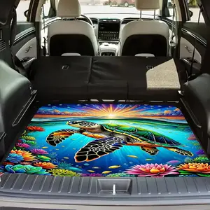 1 Ocean-style Turtle Pattern  Trunk Mat, Material, Bright Colors Add Vitality to the Interior. Suitable for All  Models, Easy to Clean and Protect the Trunk from Scratches. Unique Design to Show Personality and Make Every Trip Fun.