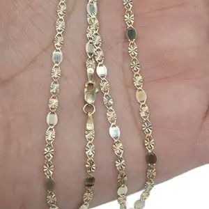 Cadena espejo  de oro real 10k 3mm