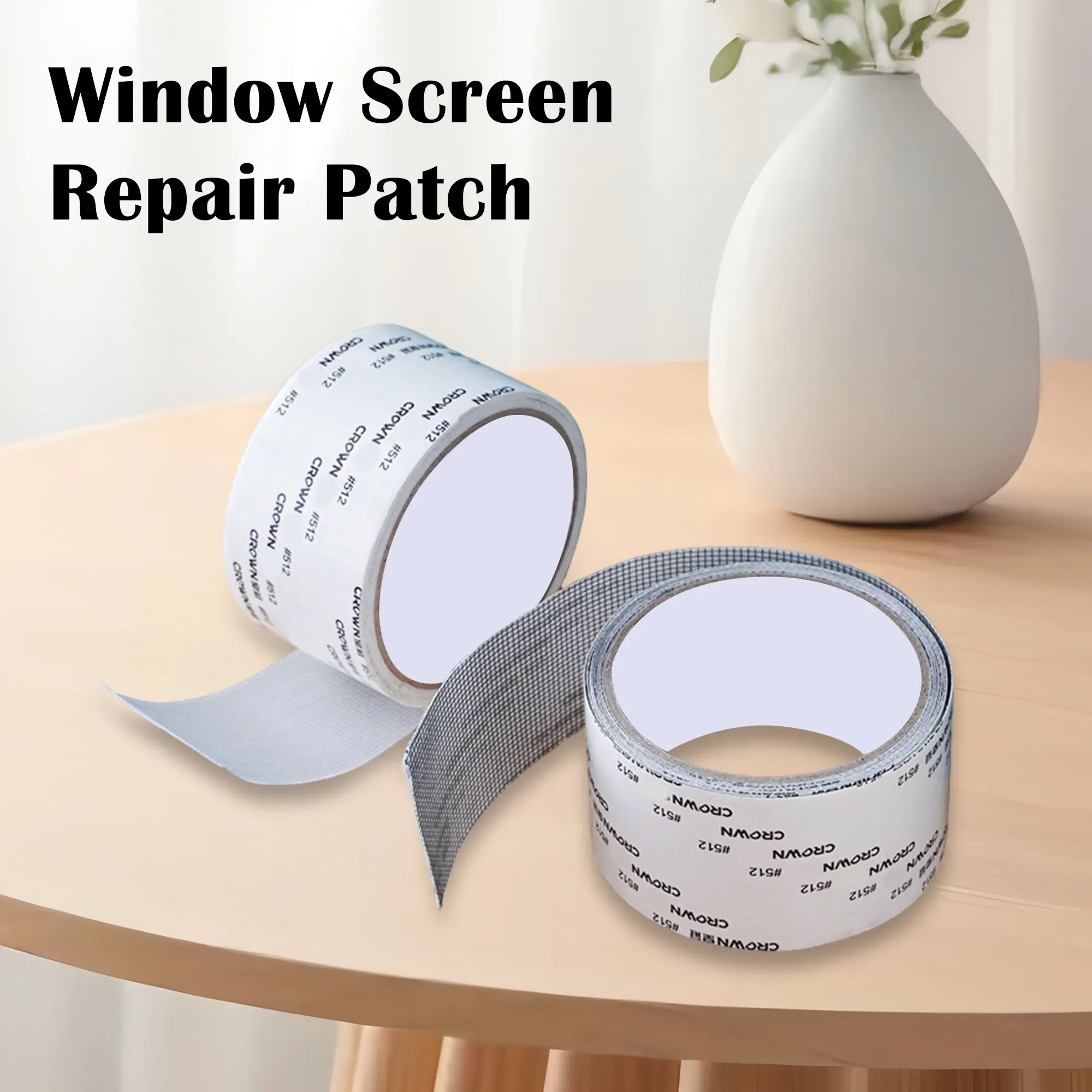 1 Count Window Screen Repair Tape,Sturdy Gray Screen Repair Adhesive, Fiberglass Mesh Mending Tape for Window and Door Screens(2inch x 157.5inch)