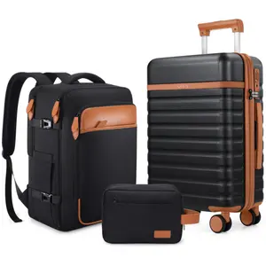 UKEIN 3-Piece Travel System Luggage Set - 20-in PC Hardside Lightweight 4-Wheel Spinner (TSA Lock) & Polypropylene Backpack (Alloy Zips, Secure Storage) for Business, Outdoor Use | TSA-Friendly, Lock, Compact Luggage Sets, Tsa-Friendly Luggage Sets,vacati