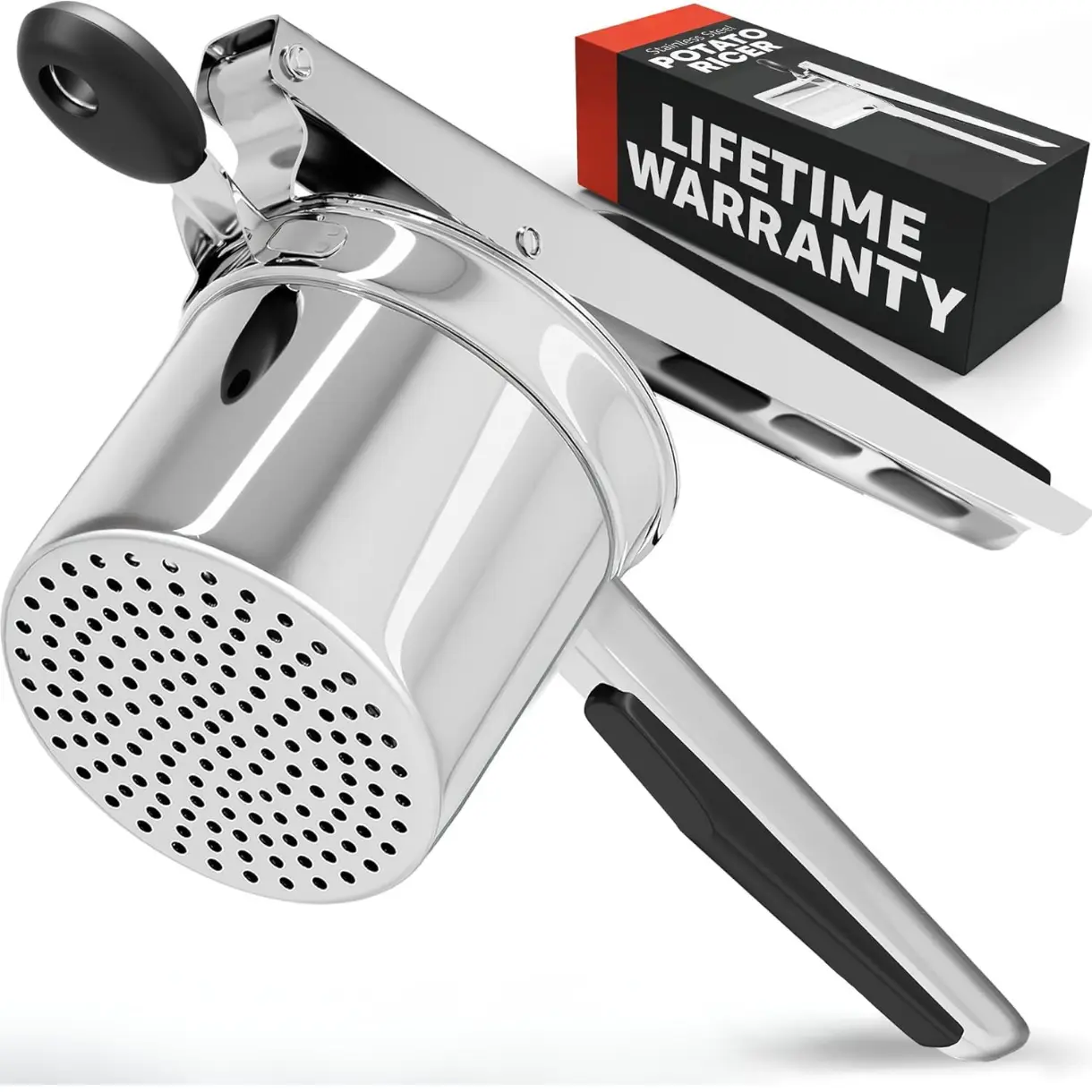 Large 15oz Potato Ricer, Heavy Duty Stainless Steel Potato Masher and Ricer Kitchen Tool, Press and Mash Kitchen Gadget For Perfect Mashed Potatoes - Everytime