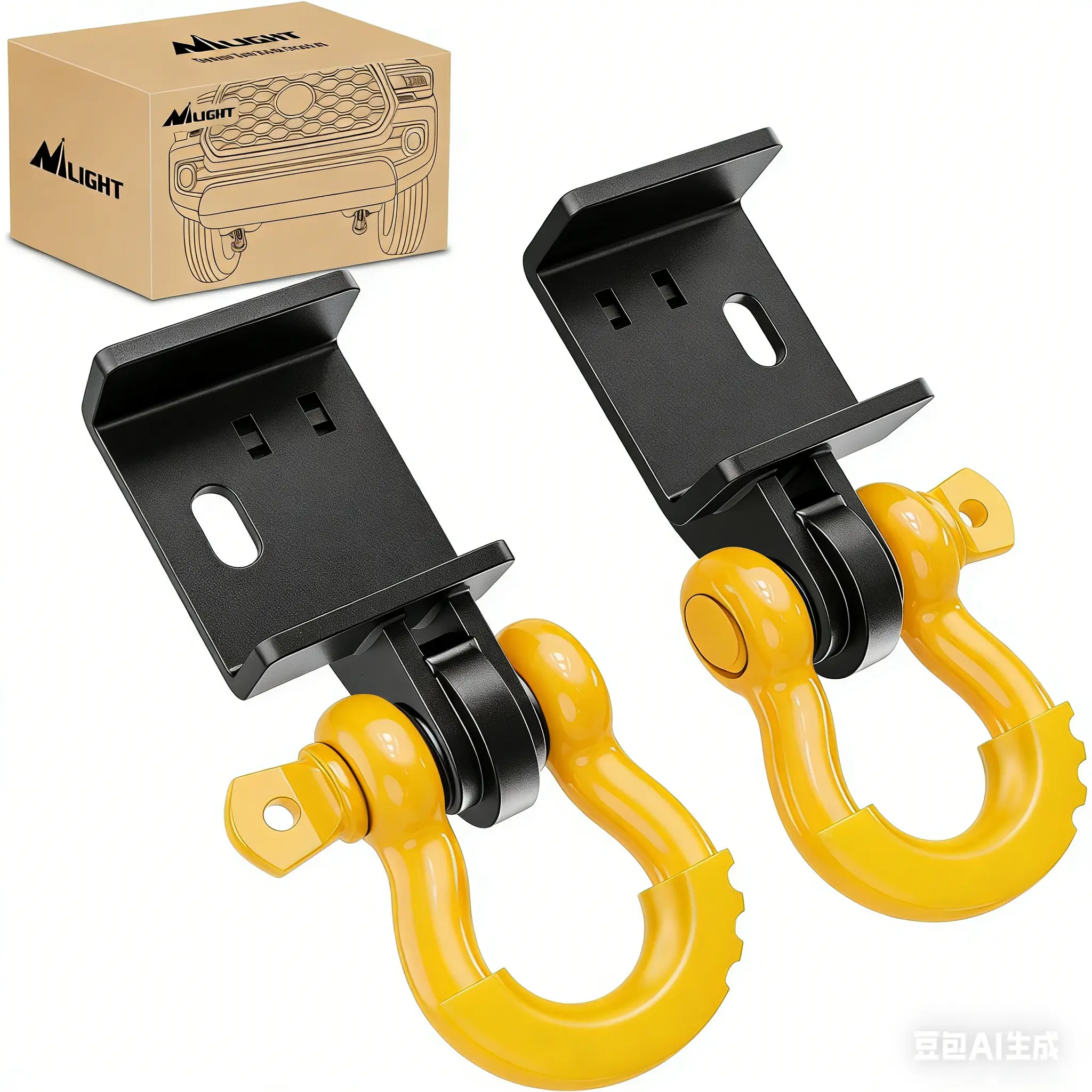 Yellow D-Ring Shackle+Tow Hook