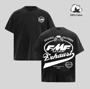 Men's Vintage 1973 FMF Short-Sleeve Casual Cotton Graphic T-Shirt, 2-Sided Off-Road Dirt Bike Freestyle Motocross Tee for Riders, Gift-Worthy Casual Clothes