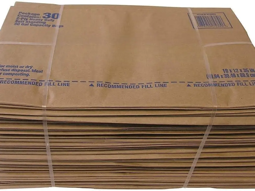 30 Gallon Lawn & Leaf 2-Ply Heavy-Duty Yard Waste Compost Paper Bags, 30 Count