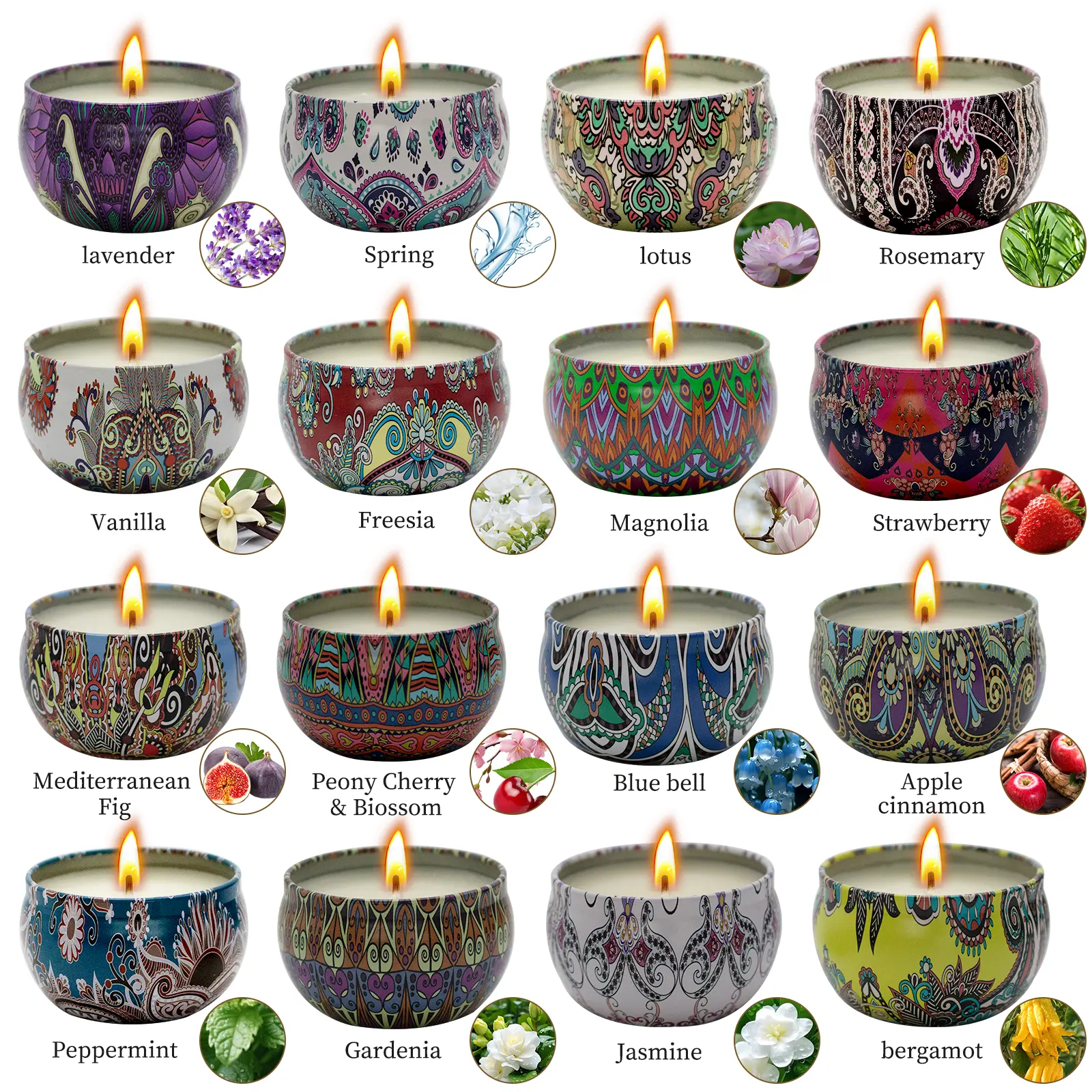16 Pack Scented Candles Gifts for Women 2.5oz 320 Hour Long Lasting Burning for Mothers day, Birthday, Christmas day, Home Decoration