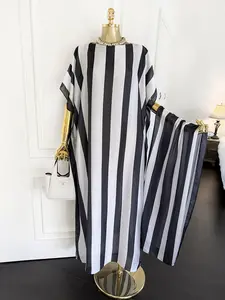 Women's Fashion Print Long Robe Set, Matching Moomoo Dress + Scarf Headband, Casual Woven Fabric, Thin All-Season Wear, Beach Sun Protection