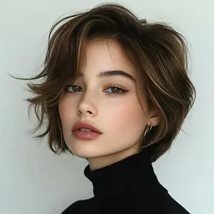 New 2025 Arrivals 4 #   Natural Look Pixie Cut Bob Wig - 150% Density Brazilian Human Hair with Shiny Texture, Straight Machine-Made Hairpiece for Women, Sleek Bob Cut & Stylish Rose Net Cap, Versatile Hairpiece for Casual & Formal Events, Short Hair Wigs