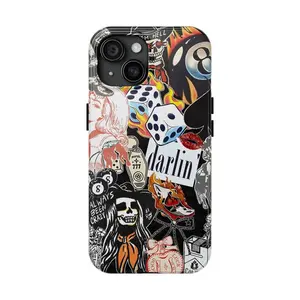 Rockabilly Phone Case | Vintage Tattoo Hot Rod Americana Collage, Always Been Crazy Cover, Compatible with iPhone 11-17 Pro Max/Plus