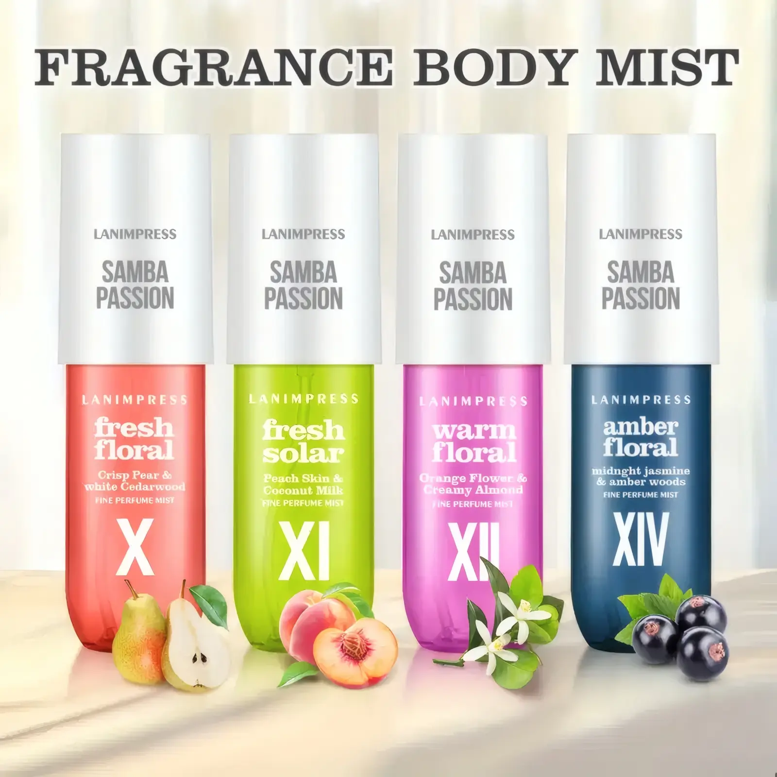 LANIMPRESS 12 Unique Long-Lasting Perfume Mists 3.0 Fl.oz Fruity Sweet Floral Scent for Hair & Body Women's Fragrance Spray Ideal for Dating Parties & Gift Giving