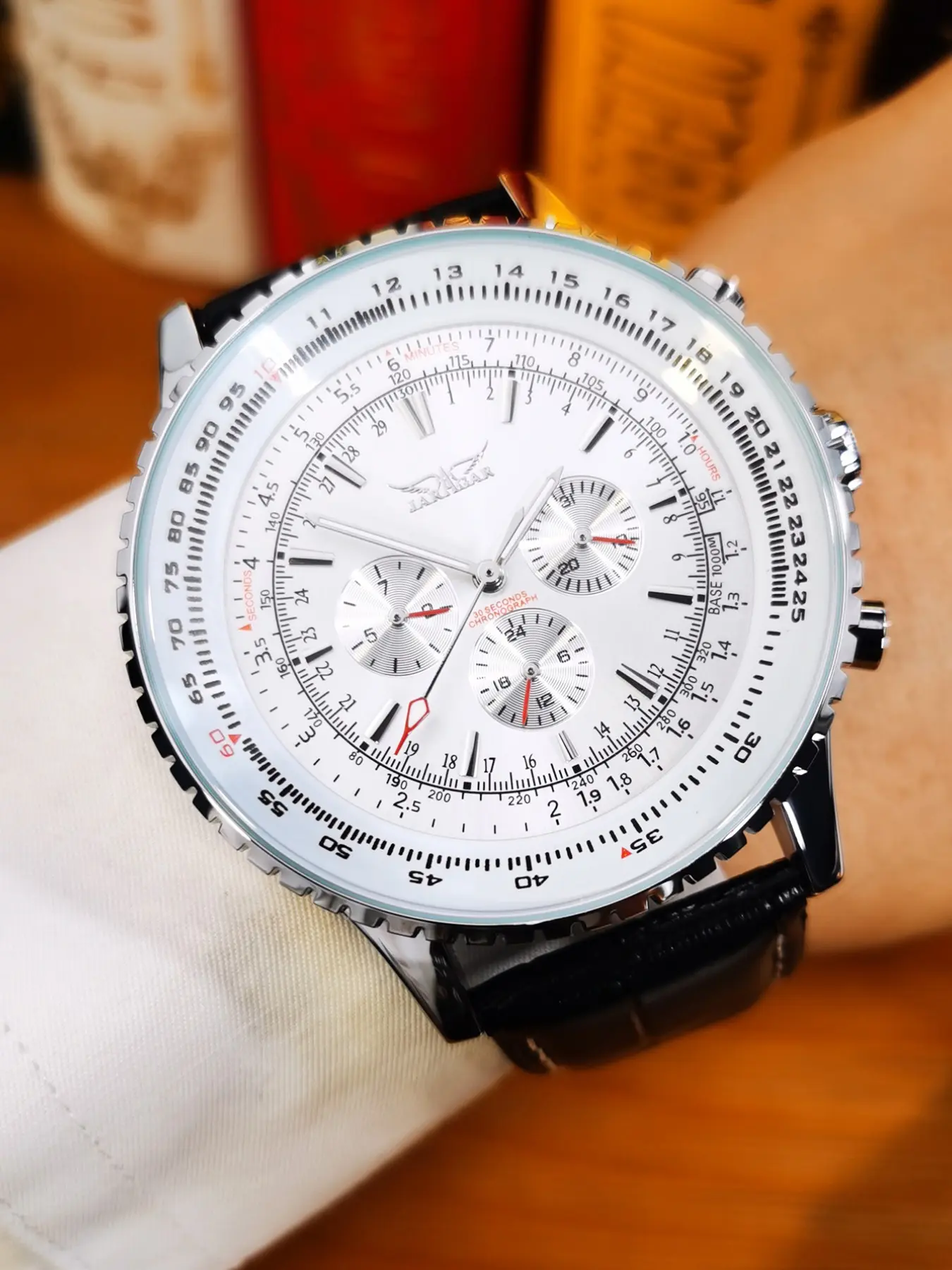 1pc Fashion Pilot Automatic Mechanical Watch for Men Luminous Hands Leather Strap Business Casual Mens Watches Top Brand Luxury Wristwatches Analog Wristwatches Luminous Fashionable Watch