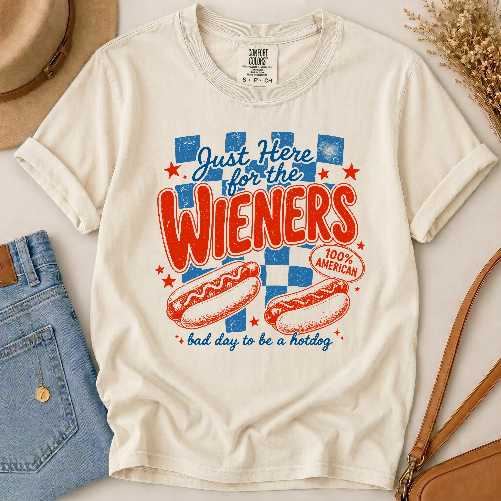 Bad Day to Be a Hot Dog Comfort Colors T-Shirt, I’m Just Here For The Wieners Shirt, Preppy 4th of July Shirt, Independence Day Gift, Fourth Of July Tee For Her Him