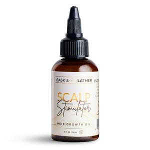 BASK AND LATHER Scalp Stimulator Hair Growth Oil - Lightweight Rosemary & Mint Blend for Thicker, Fuller Hair, Alopecia Support & Hair Regrowth