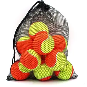 Tennis Balls, 12 Pack Low Compression Stage Tennis Ball for Beginners Youth   Practicing with Mesh Bag for Easy Transport