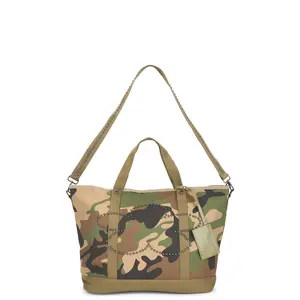 VANDYTHEPINK Studded Flower Tote Bag in Camo